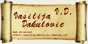 Vasilija Dakulović vizit kartica